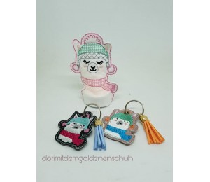 ITH Stickdatei - Teelichthülle Winter Lama